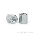 Blue white zinc galvanized long coupling round hexagon connection nuts